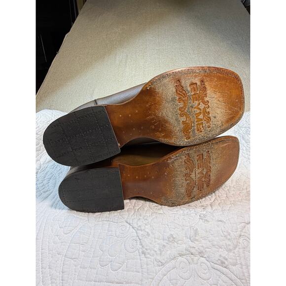Reyme Men 11 Brown 046 Crazy Thing Square Toe Leather Western Cowboy Boots Shoes main image 9